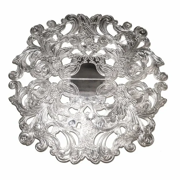 Vintage 90's 2 Piece Lot Silver Plated Ornate Expandable Trivet - Picture 3 of 6